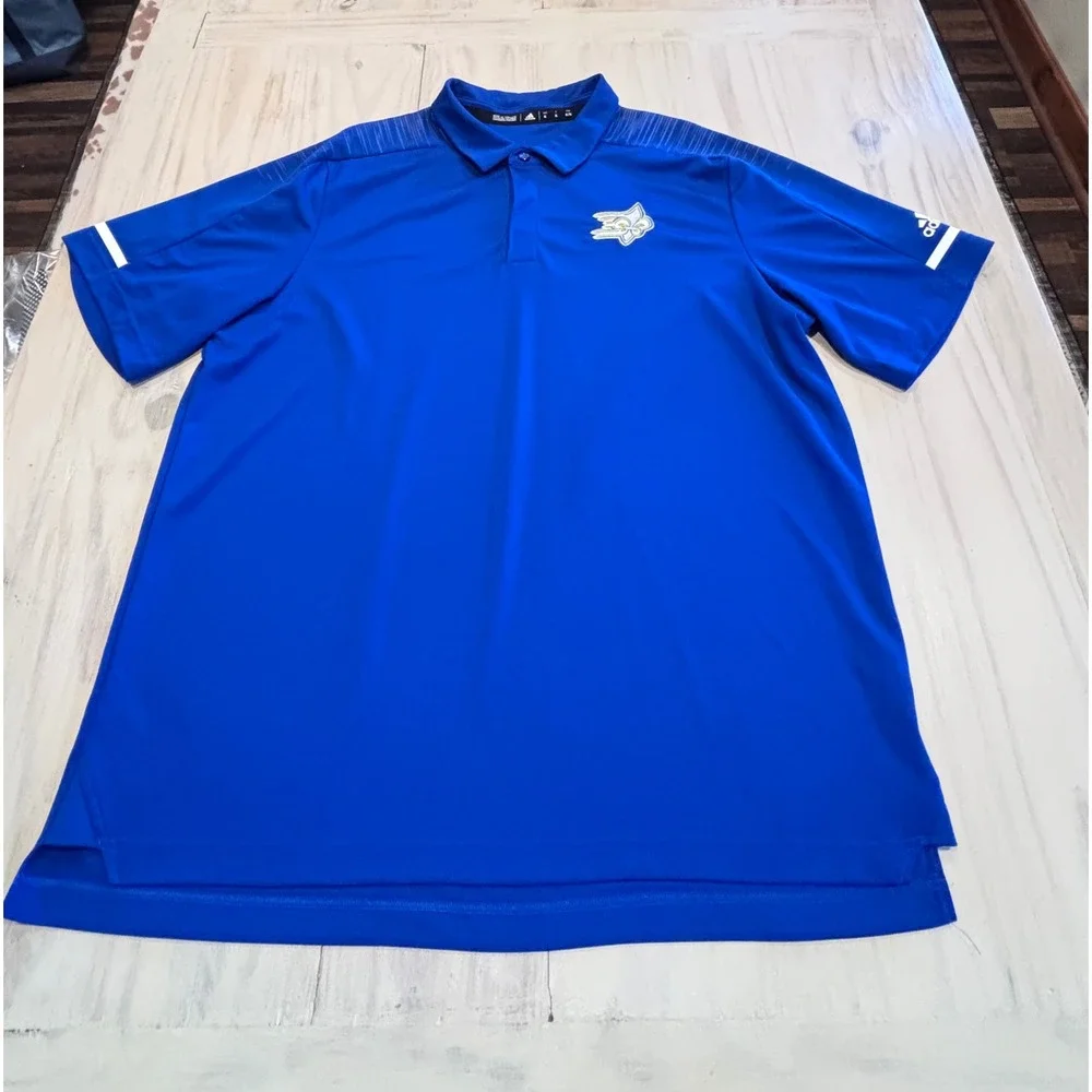 Adidas Mens Blue Climalite Polo Shirt XL Branded Saints Football Short Sleeve